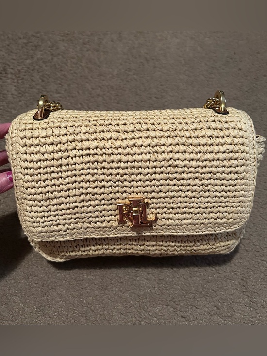 Ralph Lauren Handbags - Ralph Lauren Woven Straw Medium Sophee Bag